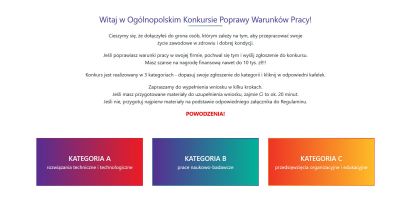 Konkurs warunków pracy