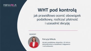 WHT pod kontrolą