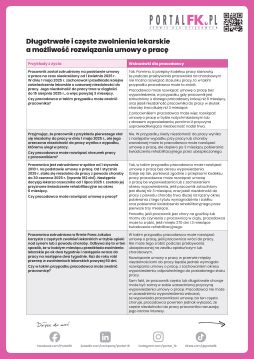Długotrwałe i częste zwolnienia lekarskie a rozwiązanie umowy o pracę