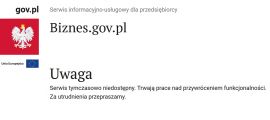 Działanie systemu Biznes.gov.pl i CEIDG z problemami
