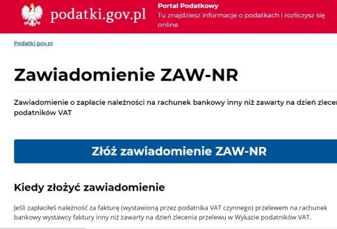 Zawiadomienie ZAW NR