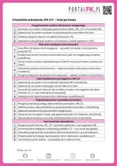 Checklista wdrożenia JPK CIT – krok po kroku