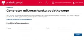 generator mikrorachunku podatkowego