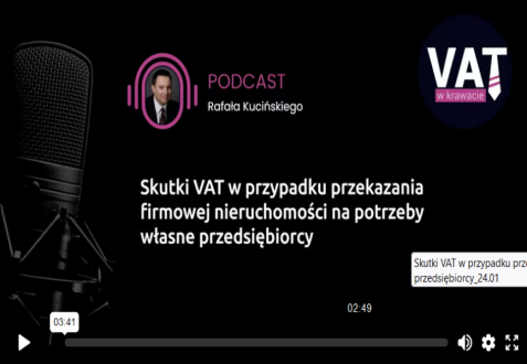 Skutki VAT w przypadku przekazania firmowej nieruchomości na potrzeby własne przedsiębiorcy